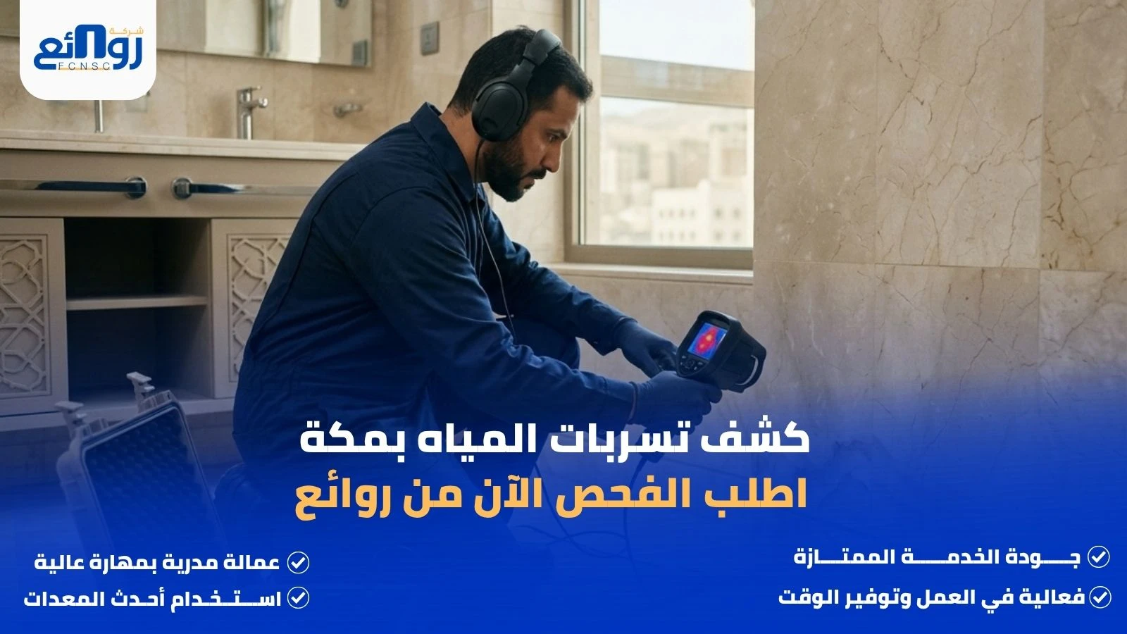 كشف تسربات المياه بمكة | اطلب الفحص الآن من روائع