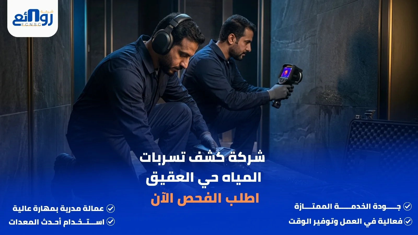 شركة كشف تسربات المياه حي العقيق | اطلب الفحص الآن