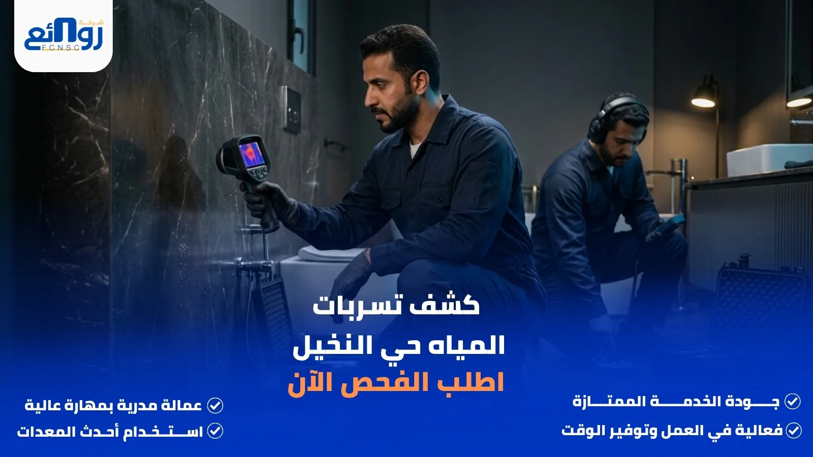كشف تسربات المياه حي النخيل | اطلب الفحص الآن