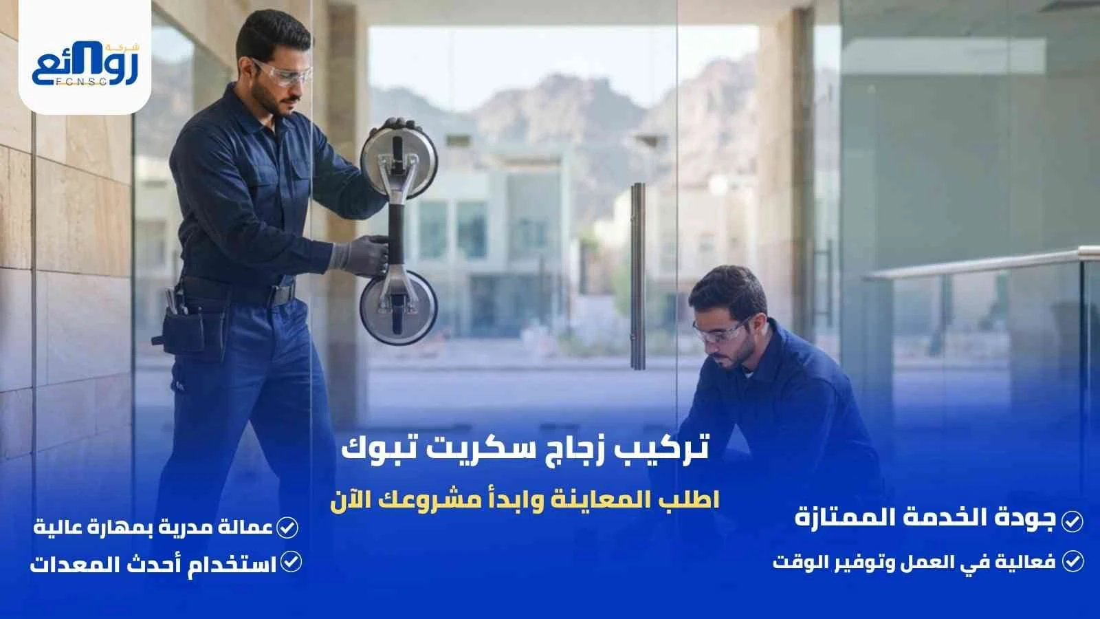 تركيب زجاج سكريت تبوك | اطلب المعاينة وابدأ مشروعك الآن