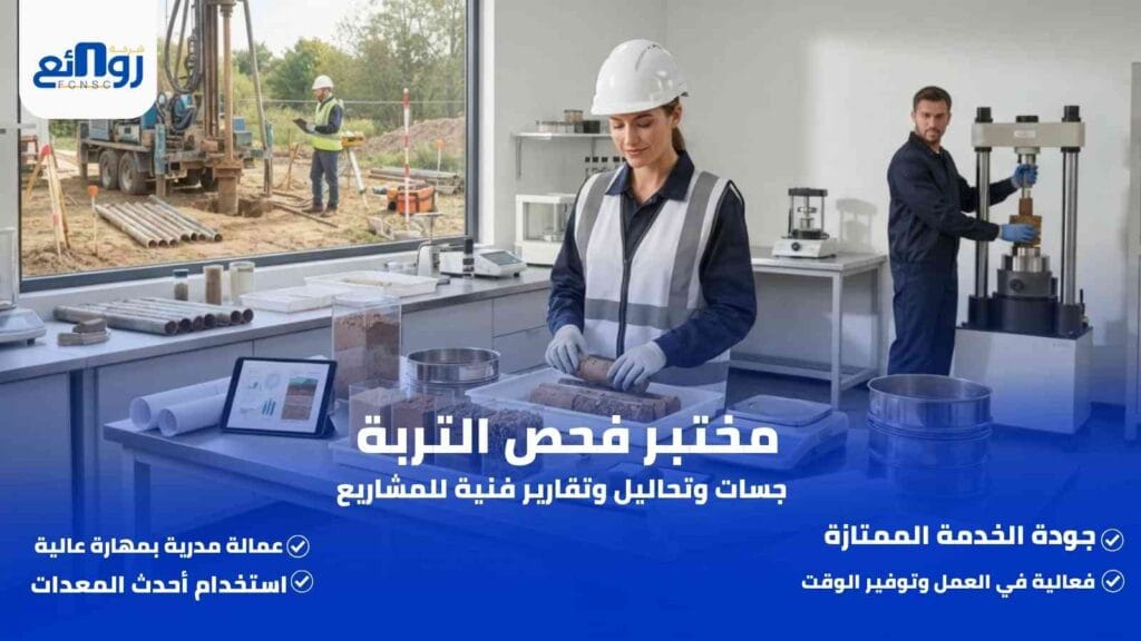 مختبر فحص التربة | جسات وتحاليل وتقارير فنية للمشاريع
